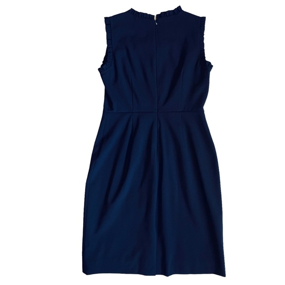 SOLD ❌ J. Crew Women’s Navy Blue Ruffle Trim Stretch Sleeveless Shift Dress 8 - Picture 6 of 12